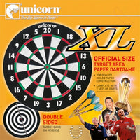 Unicorn Dartbord Dubbelzijdig Met 6 Steeltip Dartpijlen - traveltripper.nl