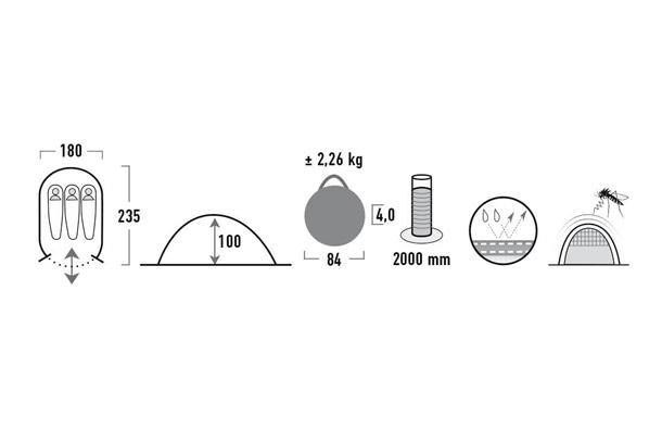 High Peak Pop-Up Tent Vision 3 - traveltripper.nl