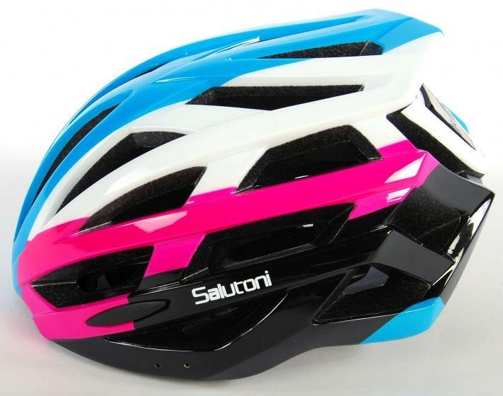 Salutoni Fietshelm Unisex 54-58 Cm Blauw/Roze/Wit - Azes shopping
