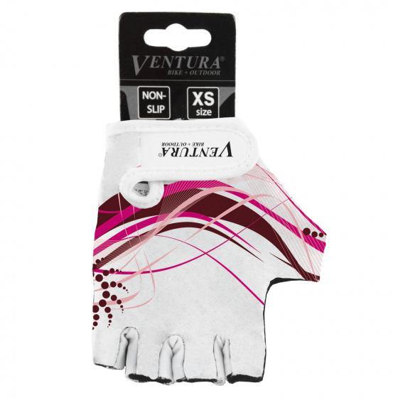 Ventura Fietshandschoenen Meisjes Polyester Wit/Roze - Azes shopping