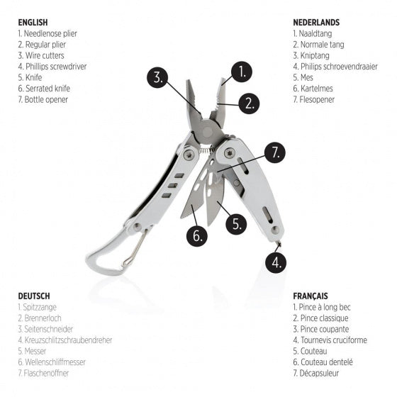 XD Collection Multitool Met Karabijnhaak - traveltripper.nl